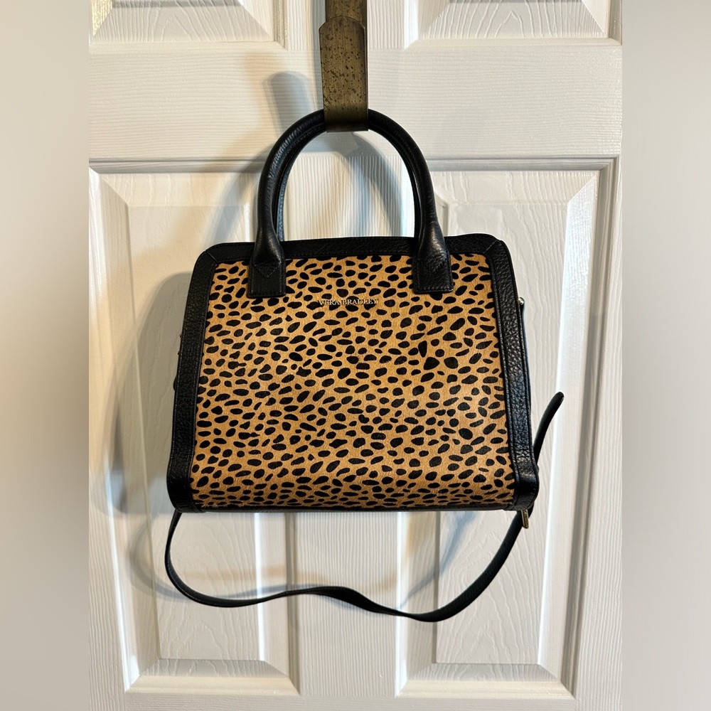 Vera Bradley Natalie Cheetah Calf Hair And Leather Purse